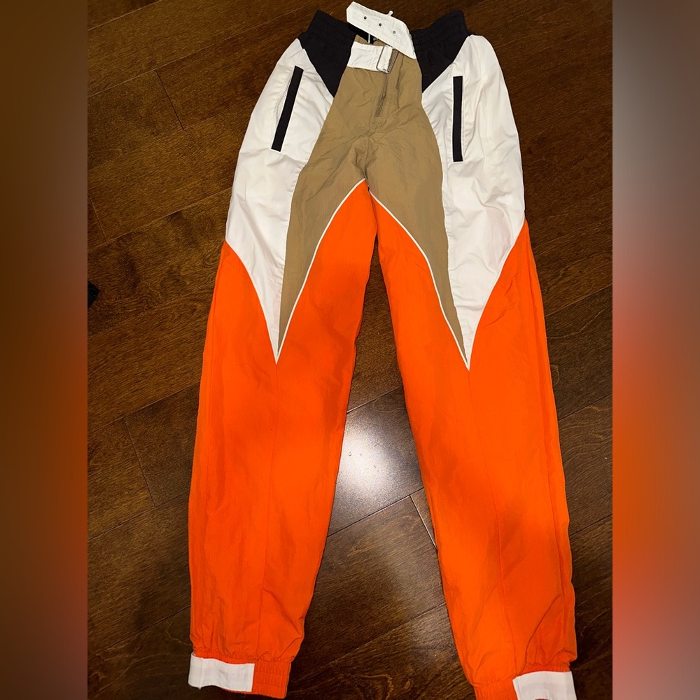 adidas Tan and Orange Paolina Russo Edition Piping Track Pants size 2XS